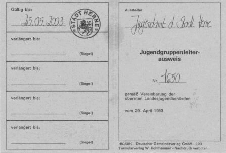 Gruppenleiterausweis aussen